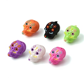 Cuentas de silicona del día de los muertos y Halloween, cuentas focales, cráneo del azúcar