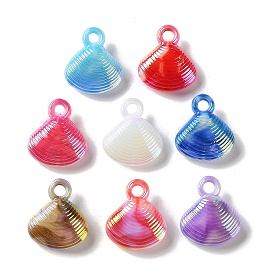 Colgantes de acrílico opaco chapado uv, encantos de forma de concha