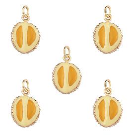5 Pieces Durian Charm Pendant Enamel Fruit Charm Imitation Fruit Pendant for Jewelry Keychain Necklace Earring Making Crafts