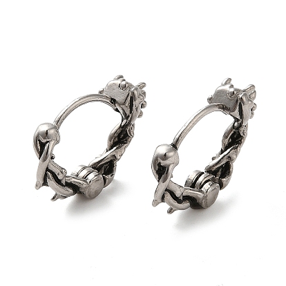 304 Stainless Steel Hoop Earrings, Branch