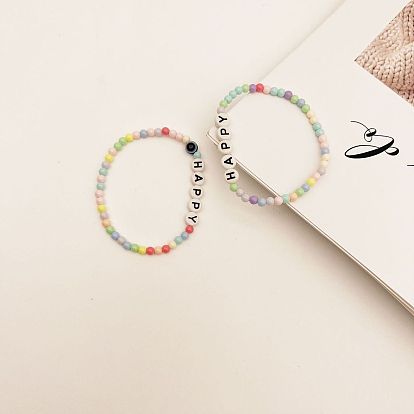 Colorful Beaded Bracelet for Kids - Devil's Eye Bohemian DIY Handmade Mi Band 4 Strap