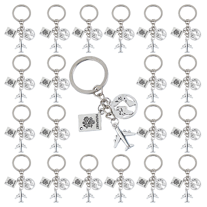 24 брелок из сплава, с железными кольцами