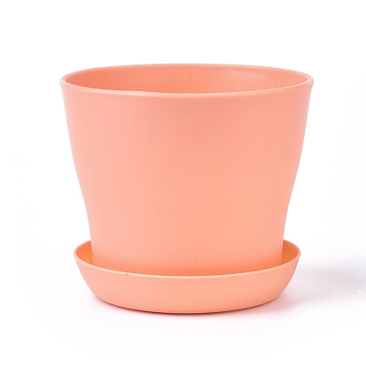 Пластиковые горшки с блюдцами, высокая талия длинный рот бассейна, для садоводства декоративный
