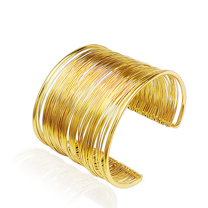 Bold Punk Metal Wire Bangle Bracelet with Retro European-American Fashion Vibe