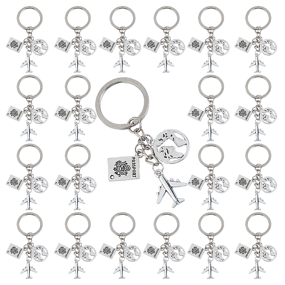 24 брелок из сплава, с железными кольцами