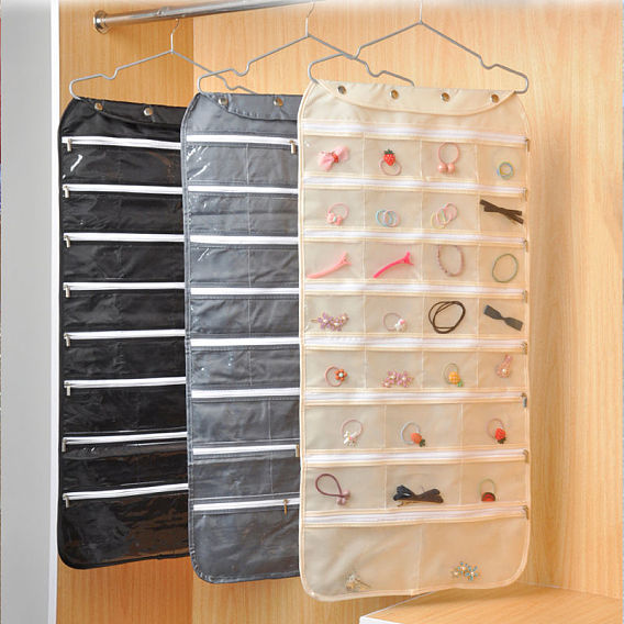 Нетканые ткани ювелирные подвесные витринные сумки, настенные полки шкафы для хранения вещей, с вращающимся крючком и прозрачными решетками из ПВХ.