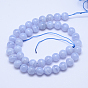 Grade A Natural Blue Lace Agate Round Bead Strands