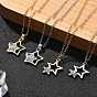 304 ожерелья с двойной звездой из нержавеющей стали и кристаллами и стразами