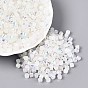 FGB Imitation Jade Colours Glass Seed Beads, Rainbow Plated, Round Hole, Barrel