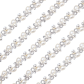 1 цепочки из железа в форме капли со стразами, с имитацией жемчуга, для пошива свадебного украшения