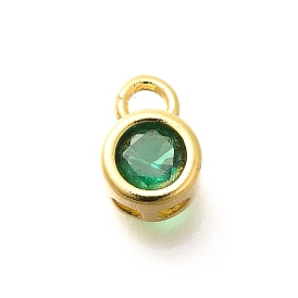 Латунные микро проложить кубического циркония прелести, без кадмия, без никеля и без свинца, реальный 18 k позолоченный, плоско-круглые