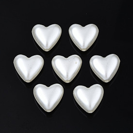 ABS Plastic Imitation Pearl Beads, Heart