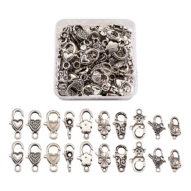Alloy Lobster Claw Clasps, Mixed Shapes
