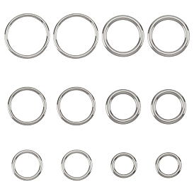 Unicraftale 12Pcs 6 Style 304 Stainless Steel Linking Rings, Ring