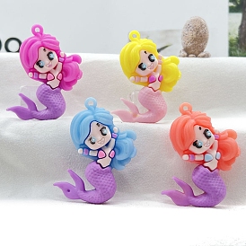 PVC Plastic Keychain, with Iron Ring, Mermaid