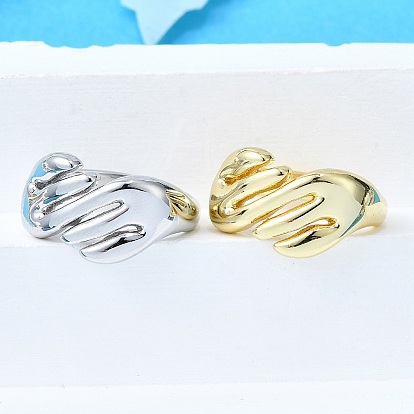 Латунные кольца-манжеты для женщин, без кадмия и без свинца, рука