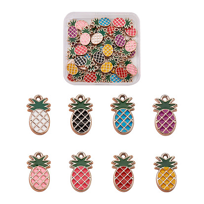 Подвески из эмали и сплава, Диетические аксессуары, ананас, золотые