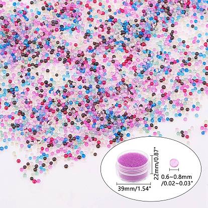 Transparent DIY 3D Nail Art Decoration Glass Micro Beads, Mini Ball Beads, Tiny Caviar Nail Beads
