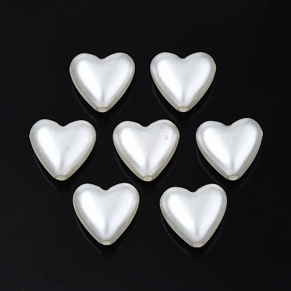ABS Plastic Imitation Pearl Beads, Heart