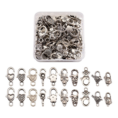 Alloy Lobster Claw Clasps, Mixed Shapes