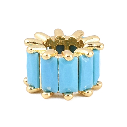 Латунные микро проложить Цирконий Европейский бисером, баррель, большое отверстие шарик, долговечный, стойки покрытие, без свинца и без кадмия, реальный 18 k позолоченный