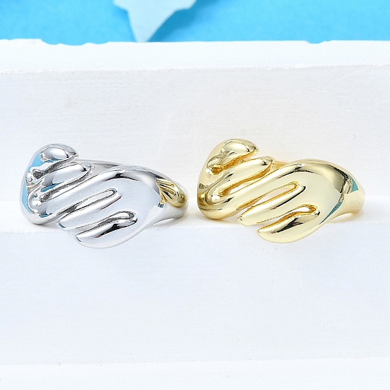 Латунные кольца-манжеты для женщин, без кадмия и без свинца, рука