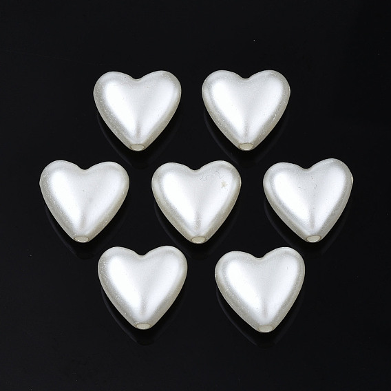 ABS Plastic Imitation Pearl Beads, Heart