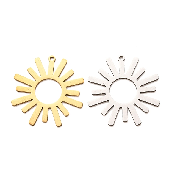 201 Stainless Steel Pendants, Sun Charms, Laser Cut