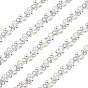 1 Yard Teardrop Iron Rhinestone Strass Chains, with Imitation Pearl, for Sewing Wedding Decoration
