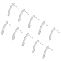 304 Stainless Steel Stud Earring Findings, with Loop, Rectangle