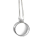 Collier pendentif loupe rond plat en acrylique, collier de chaîne de corde en alliage de zinc