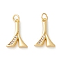 Rack Plating Eco-friendly Brass Micro Pave Clear Cubic Zirconia Pendants, Long-Lasting Plated, Real 18K Gold Plated, Cadmium Free & Nickel Free & Lead Free, Alphabet