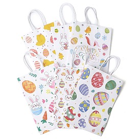 Пасхальные прямоугольные крафт-бумажные сумки, бумажные подарочные пакеты для хранения цветов для свадебной вечеринки, упаковочные пакеты для подарков