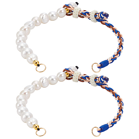 2шт. натуральный барочный жемчуг кеши и плетеный полиэстеровый шнур для изготовления браслета