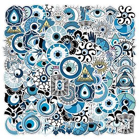 50Pcs Cartoon Self-Adhesive Paper Cartoon Stickers, Evil Eye Decals for Party, Decorative Presents