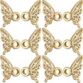 10 комплекты латунных подвесок с микропаве из прозрачного кубического циркония, крыло