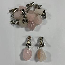 10Pesas para mantel de piedras preciosas naturales en forma de pepitas, colgantes de mantel, con clips de hierro