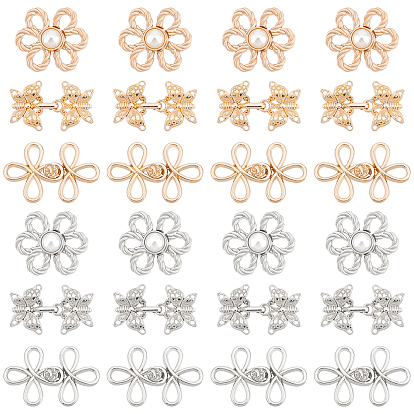 24 наборы 6 стильные застежки-кнопки из сплава, пришивные застежки для аксессуаров к одежде, разнообразные