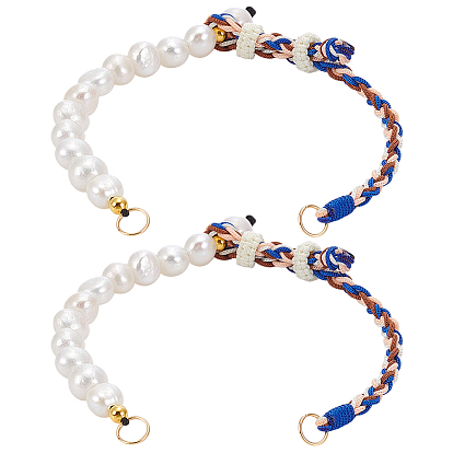 2шт. натуральный барочный жемчуг кеши и плетеный полиэстеровый шнур для изготовления браслета