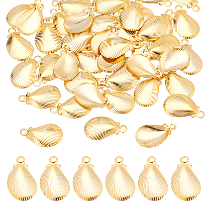 50Pcs 304 Stainless Steel Charms, Shell