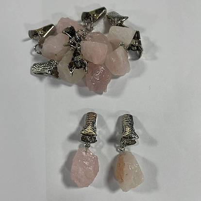 10Pesas para mantel de piedras preciosas naturales en forma de pepitas, colgantes de mantel, con clips de hierro