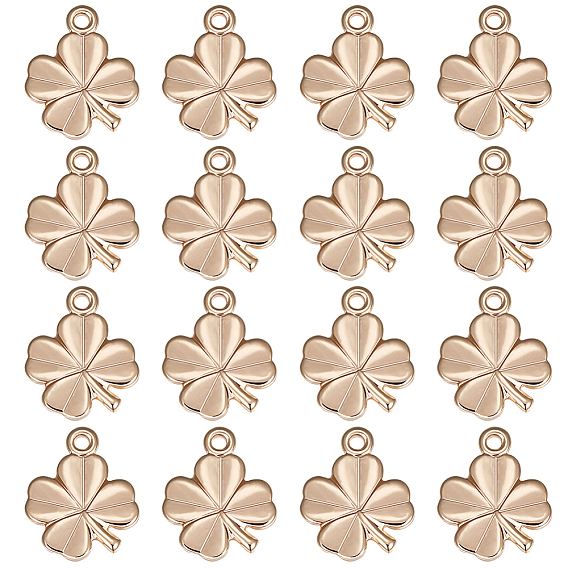 40 шт. Латунные подвески, клевер, без никеля 