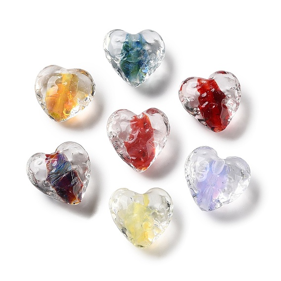 Ручной прозрачные бусины бусины, сердце, чеканный