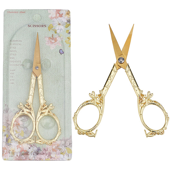 Zinc Alloy with Stainless Steel Embroidery Scissors, Sewing Scissors, for Sewing, Needlework, Cutting Paper Craft, Dragonfly