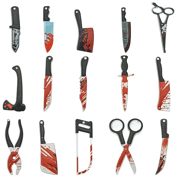 30шт. 15 стили непрозрачные акриловые подвески наборы