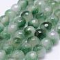 Faceted Natural White Jade Beads Strands, Round, Dyed