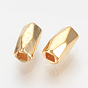 Brass Spacer Beads, Nickel Free, Real 18K Gold Plated, Faceted Barrel
