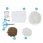 3D Owl DIY Animal Beading Embroidery Kit, with Acrylic Seed Beads, Elastic Crystal Thread, Scissors, Cotton Stuffing, Fabric