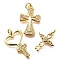 Латунные микро проложить кубического циркония подвески, без кадмия и без свинца, крест прелести, с целью перехода в кольце