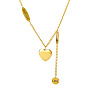 Sweet Heart Pendant Necklace with Double Layers and Simple Design